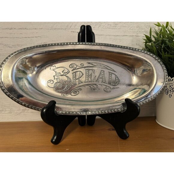 Bread Monarch Plate Brand Oval Tray Vintage Metal Serving Tray 1960s MCM - Picture 3 of 5